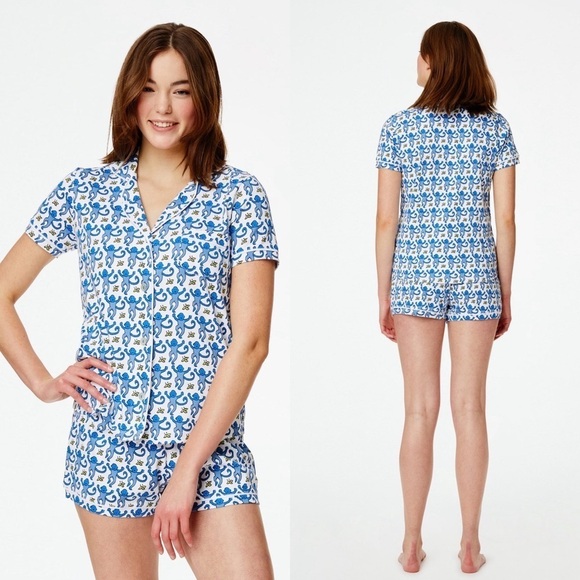 ROLLER Rabbit Blue Monkey Short Polo Pajamas - Picture 4 of 7